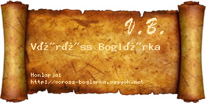 Vöröss Boglárka névjegykártya