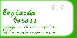 boglarka voross business card